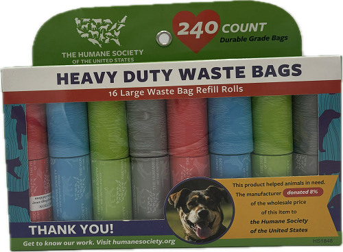 HUMANE SOCIETY HEAVY DUTY PET WASTE BAGS 16 ROLLS/240ct