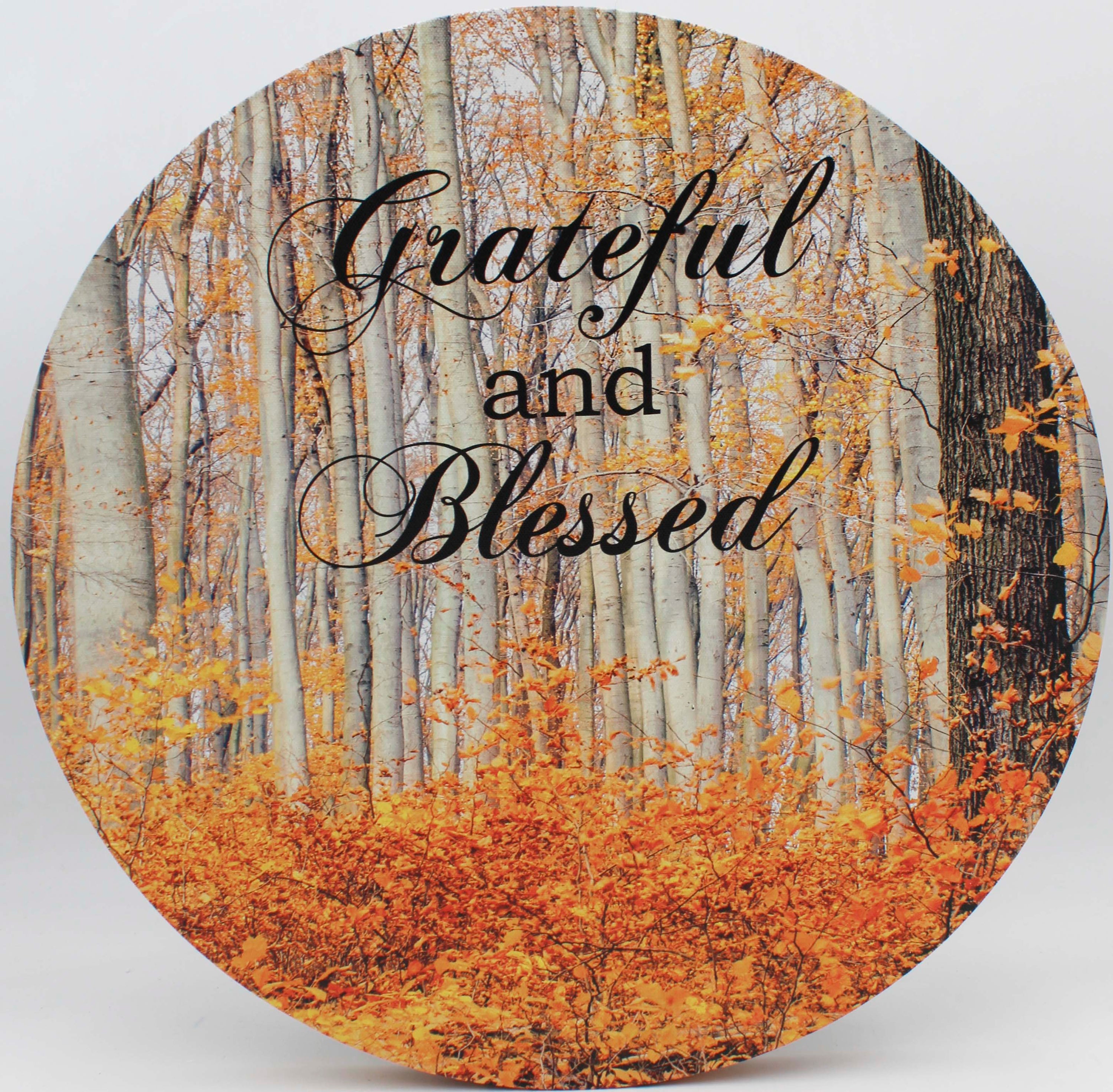 GRATEFUL LED CANVAS PRINT 15.75"Dia. x 1"D