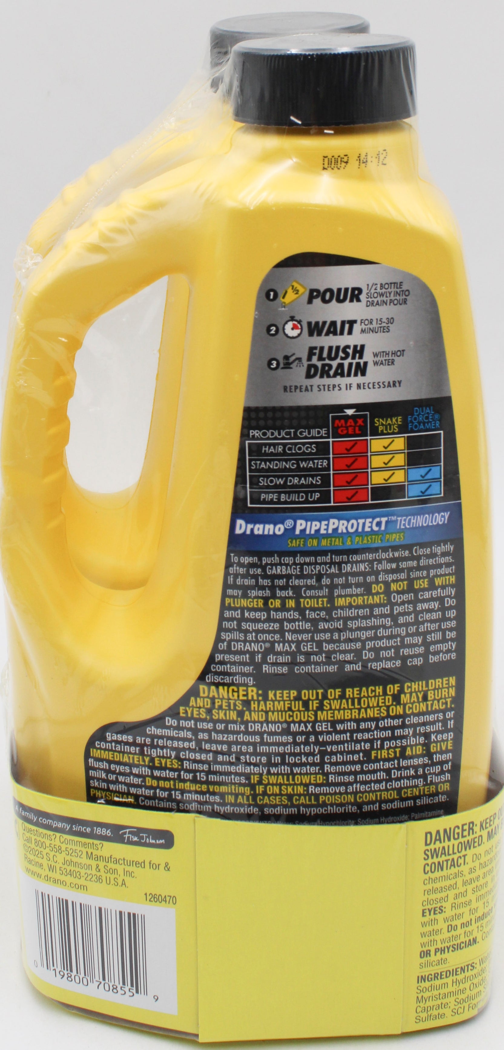 SP DRANO MAX GEL 2 PACK 42 OZ