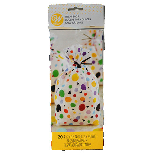 WILTON TREAT BAG MAX DOTS TRIANGLE STANDARD 20 CT