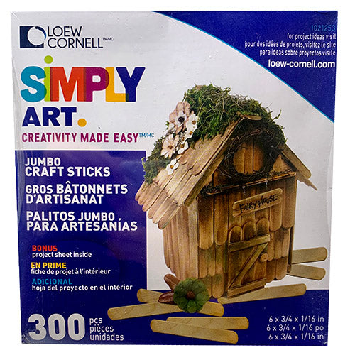 SMPLY ART JUMBO CRAFT STICKS 300CT