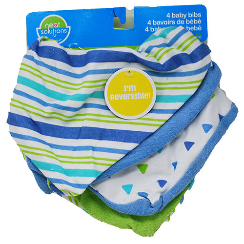 NEAT SOLUTIONS REVERSIBLE BABY BANDANA BIB 4CT-BOYS/NI