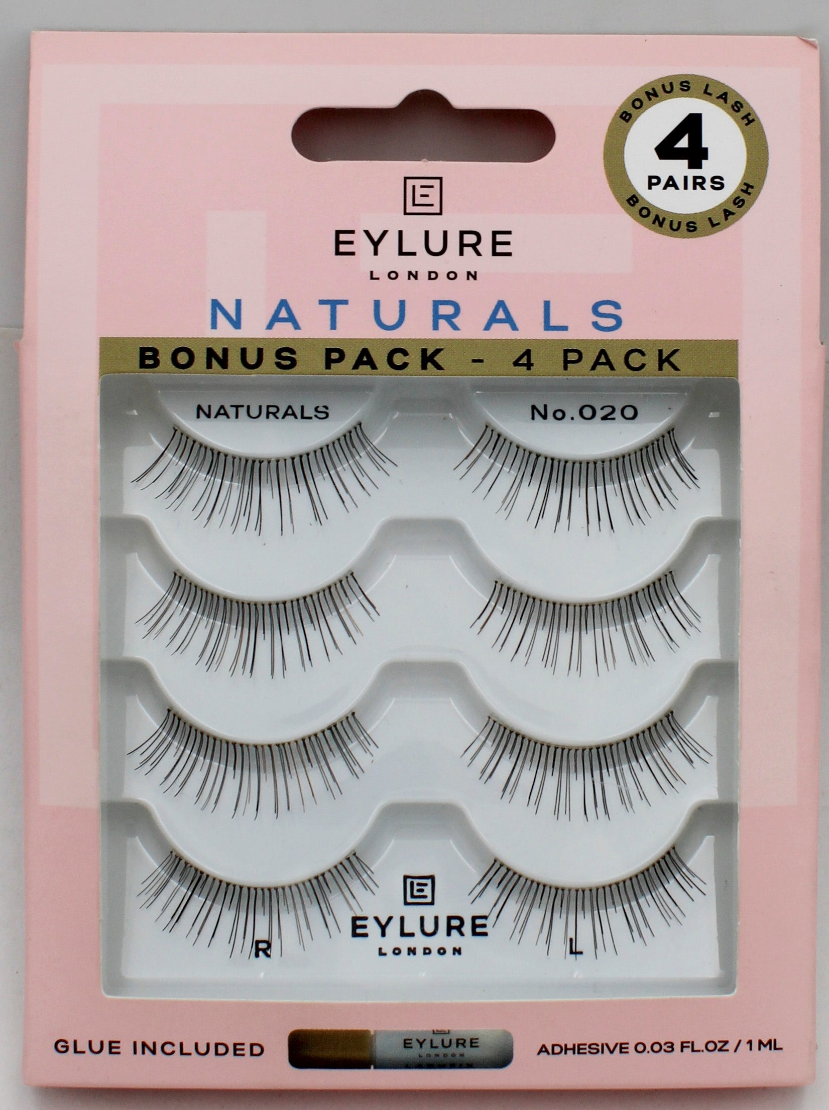 SP EYLURE LONDON NATURALS LASHES 4 PAIRS GLUE INCLUDED