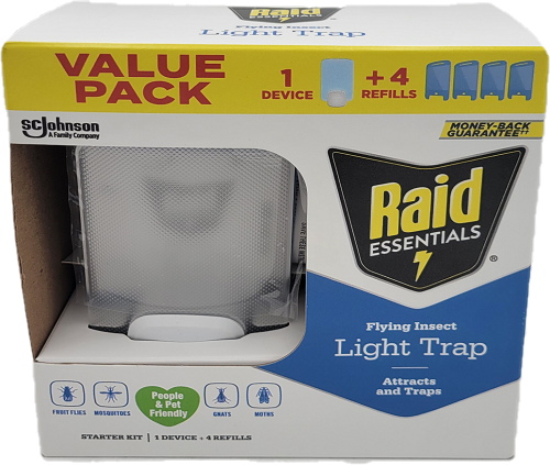 SP PEST2024 RAID ESSENTIALS FLYING INSECT LIGHT TRAP 4REFILLS SD