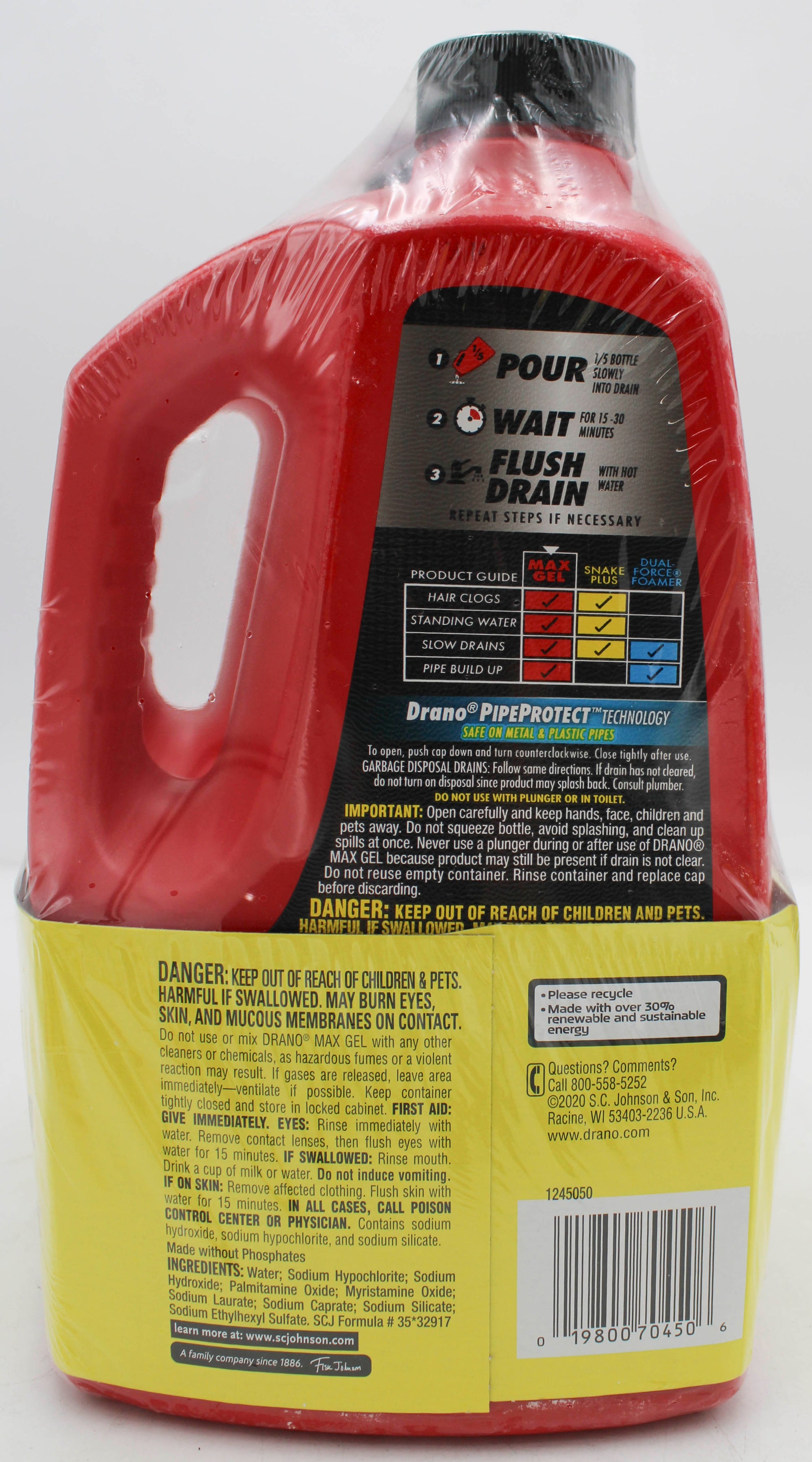 SP DRANO MAX GEL 80OZ VALUE PACK PRO STRENGTH 2CT