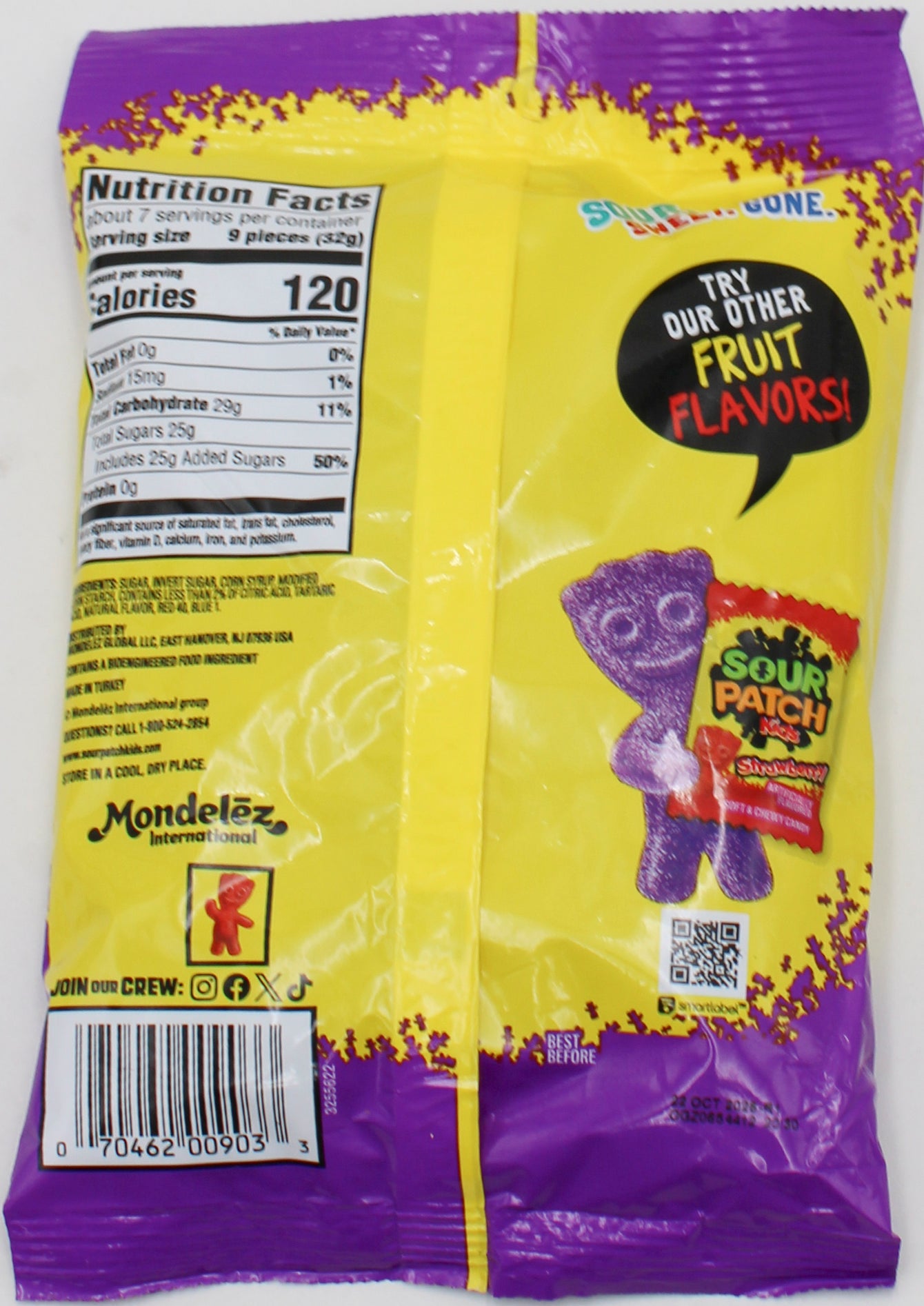 SOUR PATCH KIDS GRAPE 8.02 Oz BB 10/22/26