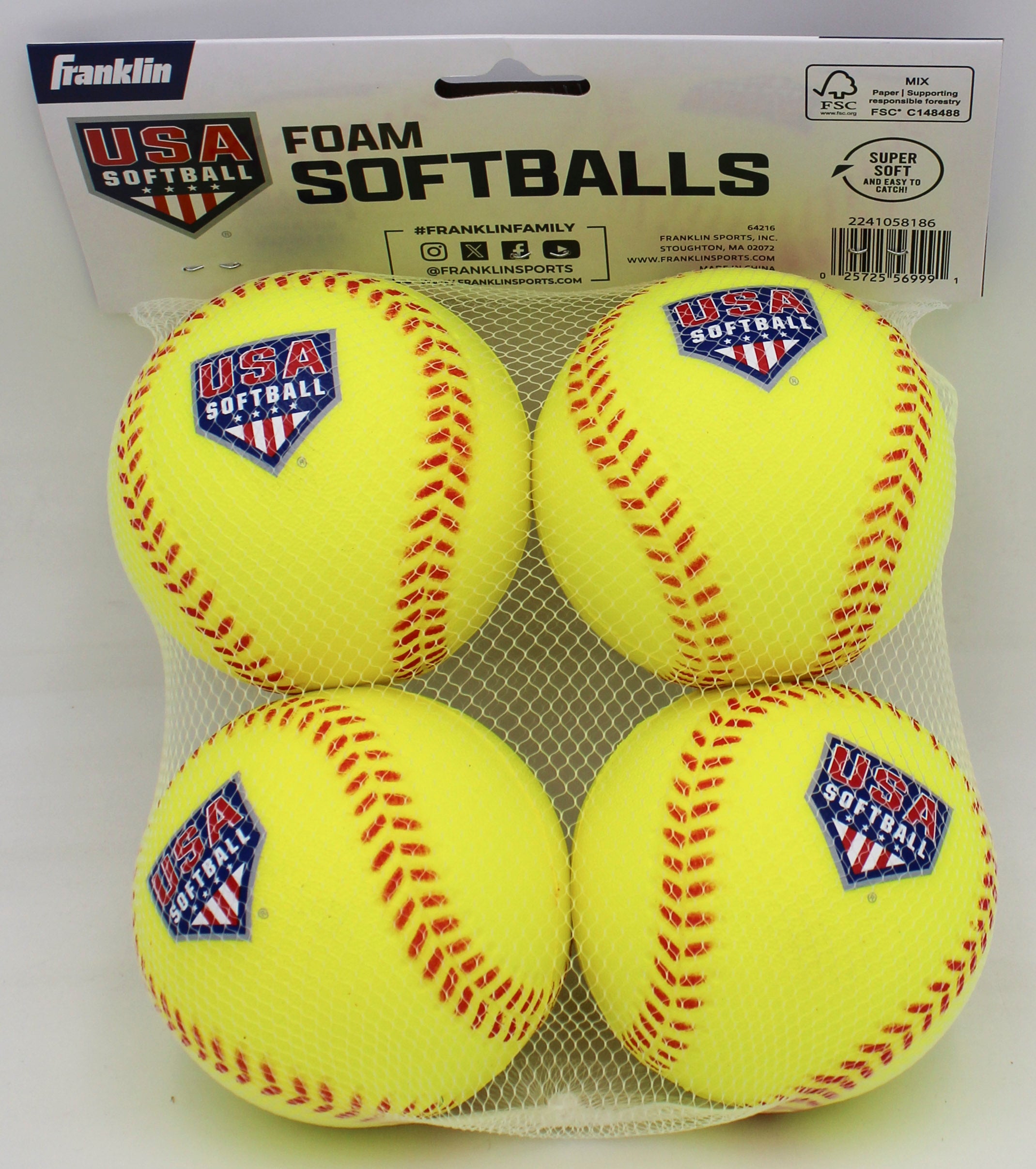 FRANKLIN USA FOAM SOFTBALLS 4 PK