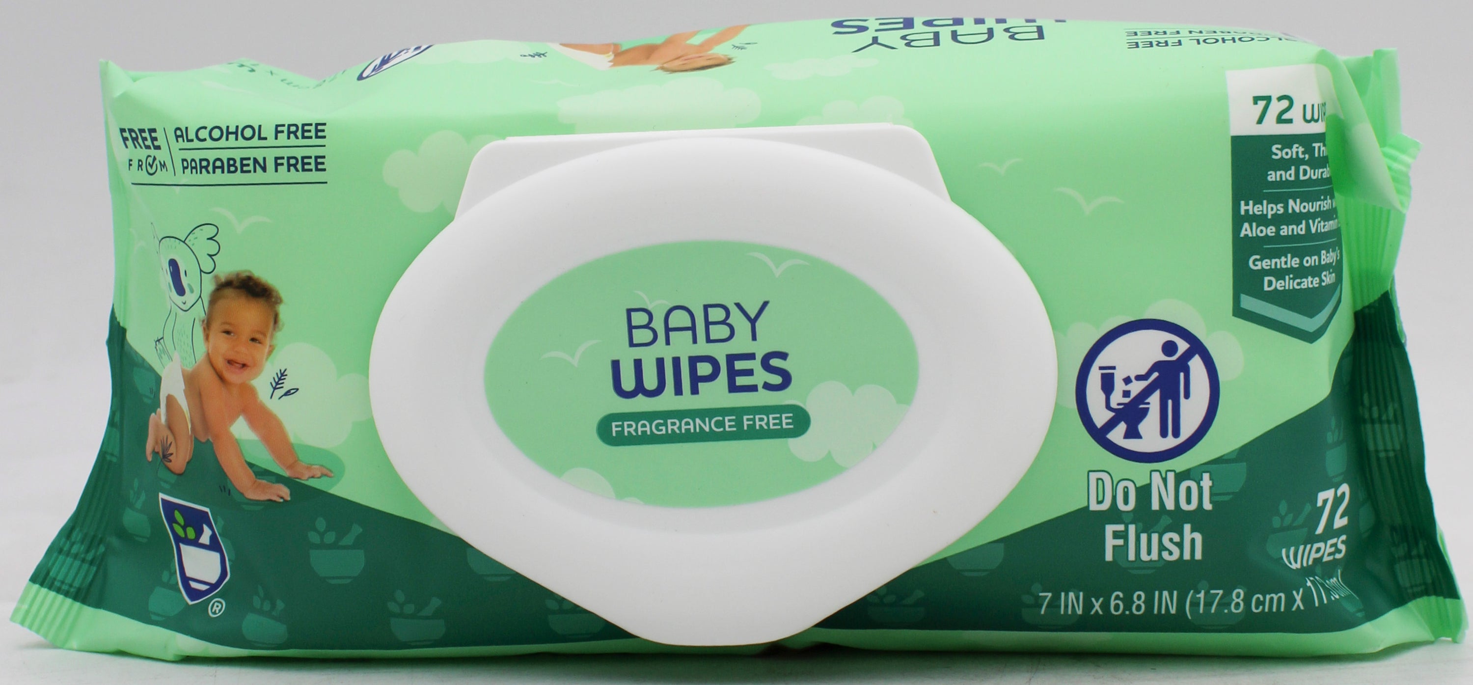 RITE AID BABY WIPES FRAGRANCE FREE 72CT EXP 4/2027