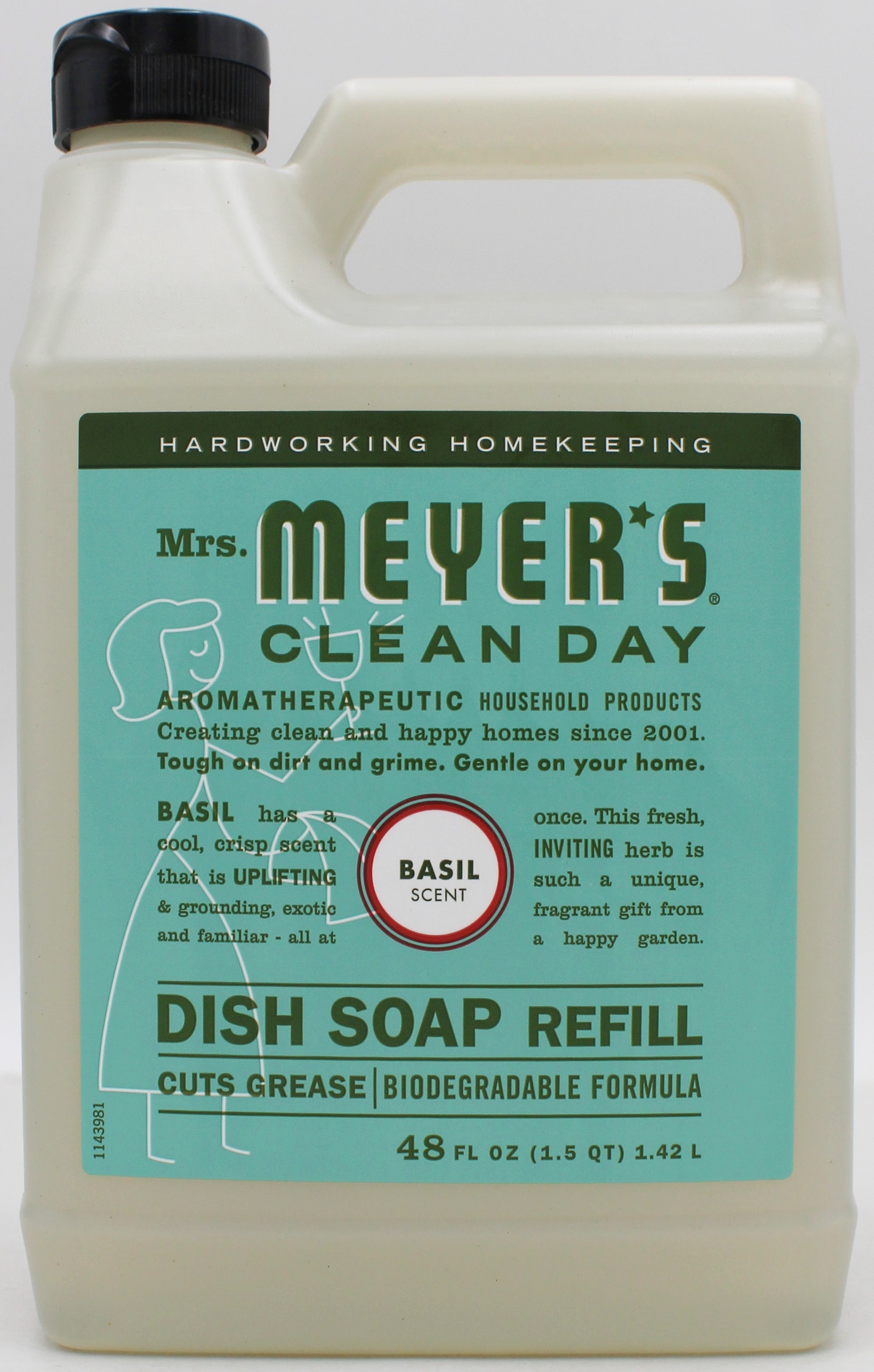 SP MEYER'S DISH SOAP REFILL 48oz BASIL SCENT