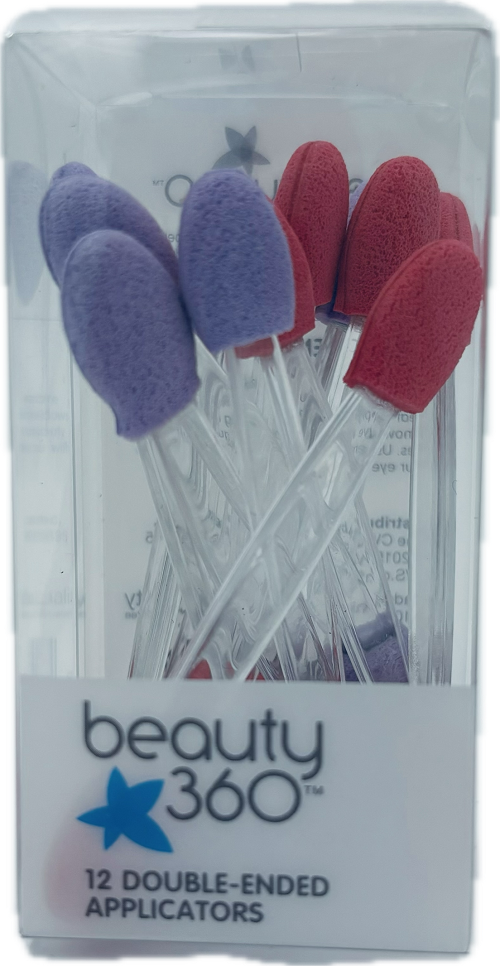 BEAUTY 360 DOUBLE ENDED EYESHADOW APPLICATORS 12ct
