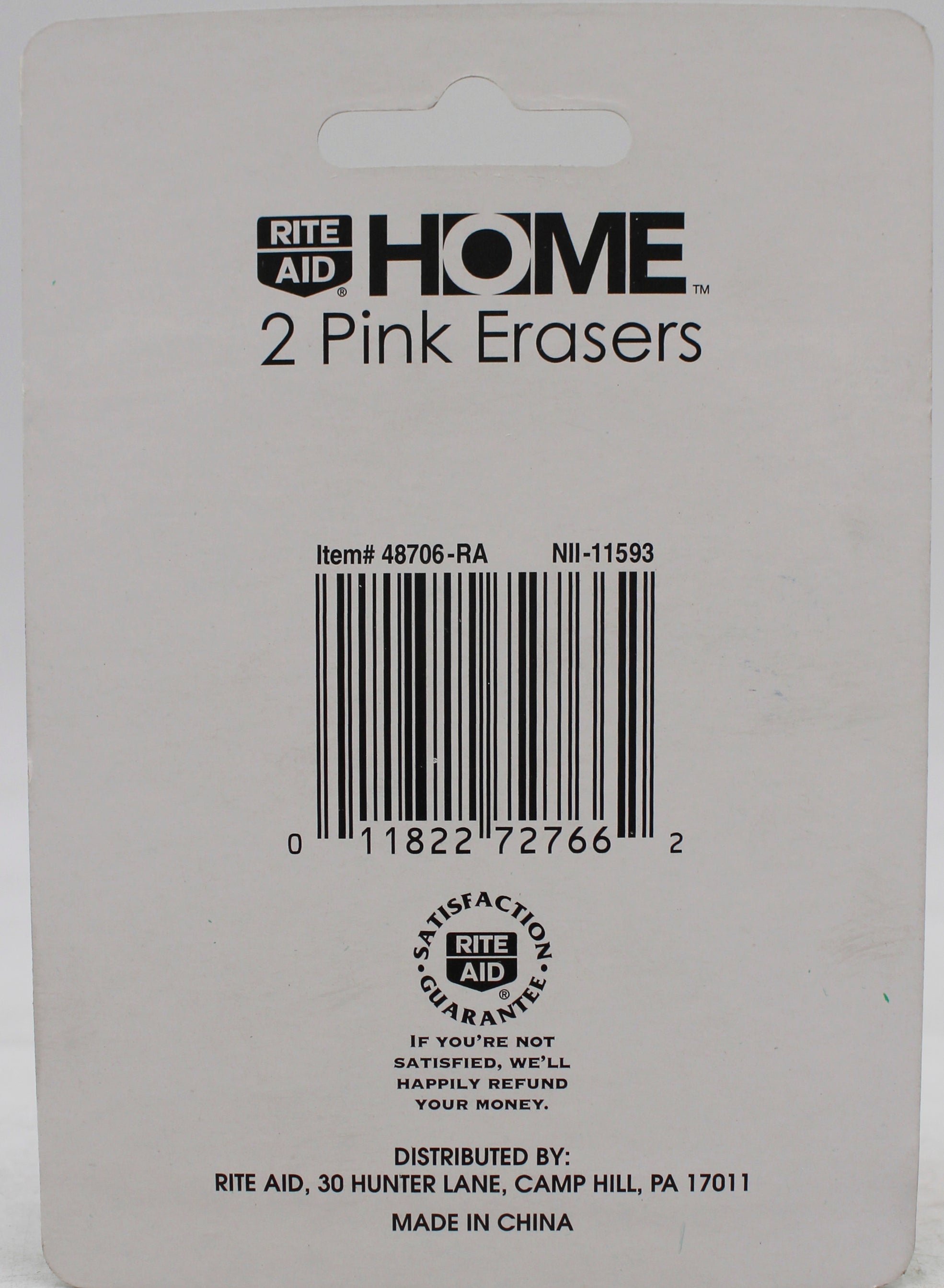 RITE AID PINK ERASERS 2CT