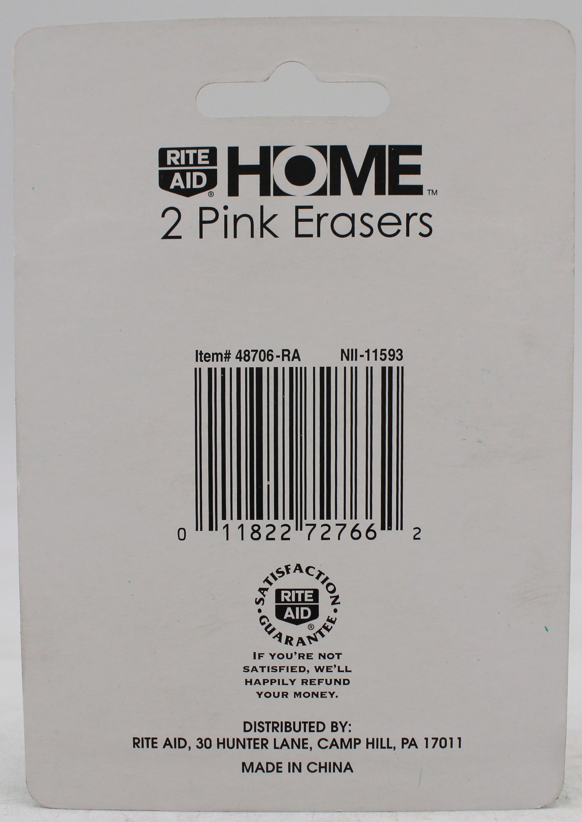 RITE AID PINK ERASERS 2CT