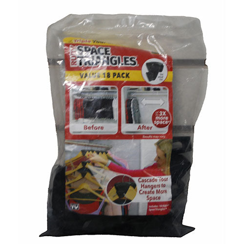 SP ASTV RUBY SPACE TRIANGLES FOR HANGERS 18 PACK PPLY BAG NI