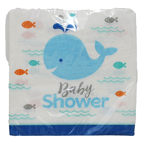 2 PLY LUNCH NAPKIN LIL' SPOUT BLUE BABY SHWR 12 7/8"X12 3/4"/16CT