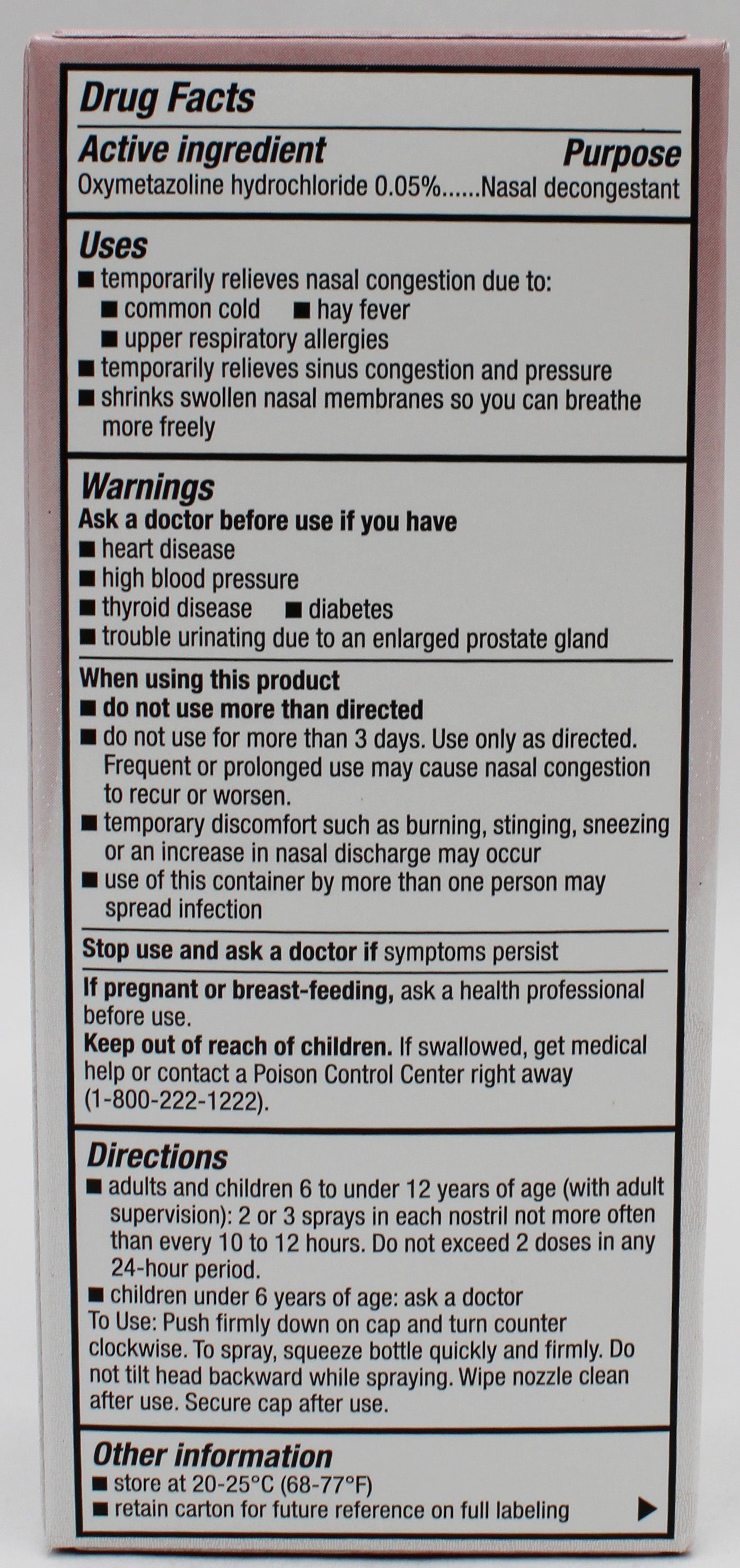 Rite Aid 12hr Nasal Relief Spray 1oz Max Strength EXP 11/2027