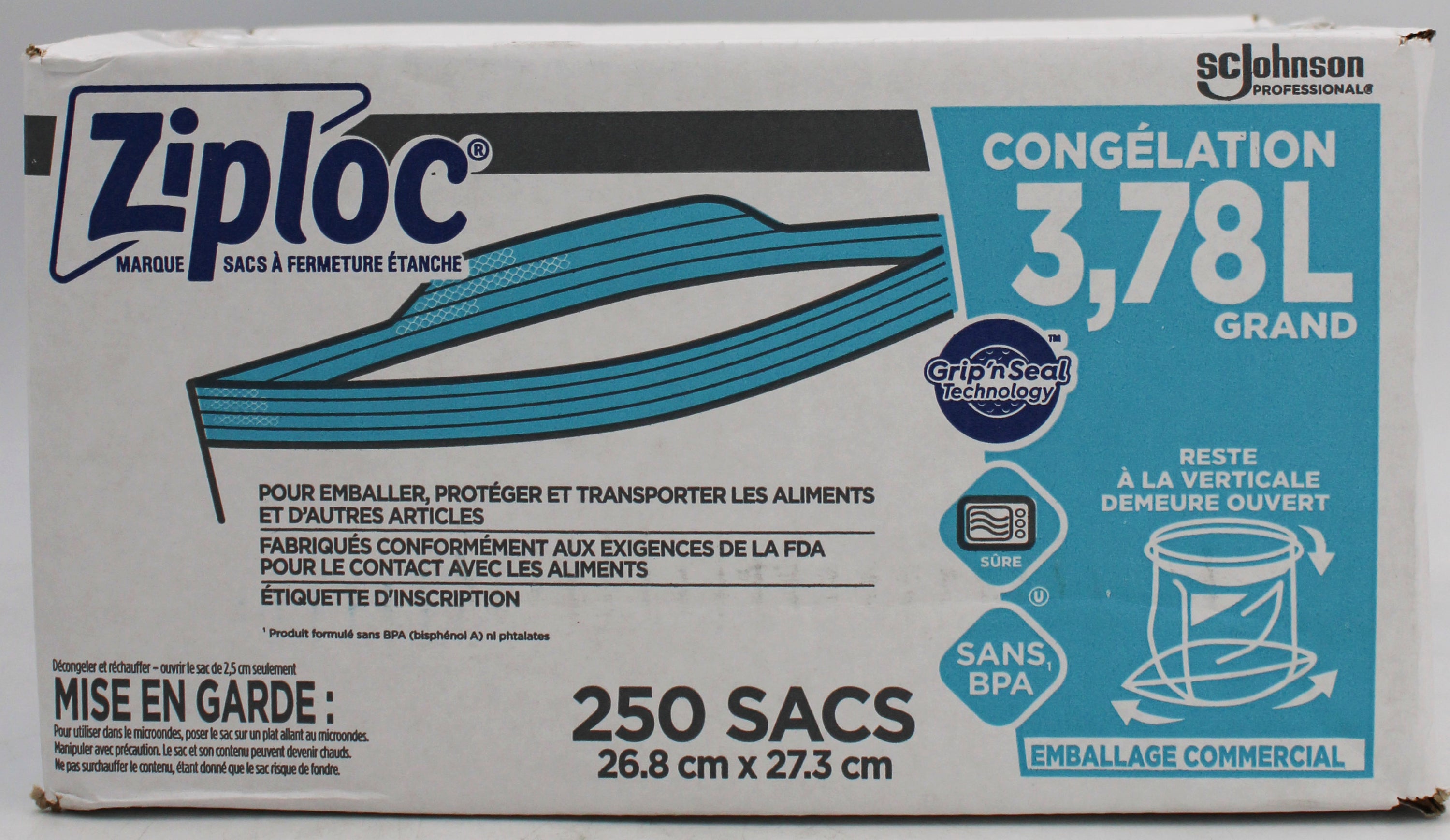 SP ZIPLOC BAG SEAL FREEZER GALLON 250ct IMPERFECT