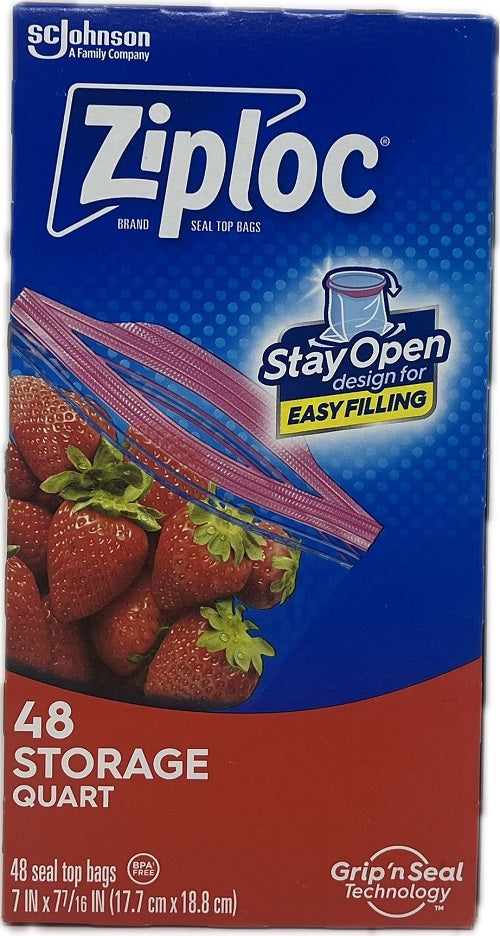 SP ZIPLOC BAG STORAGE 48CT QUART