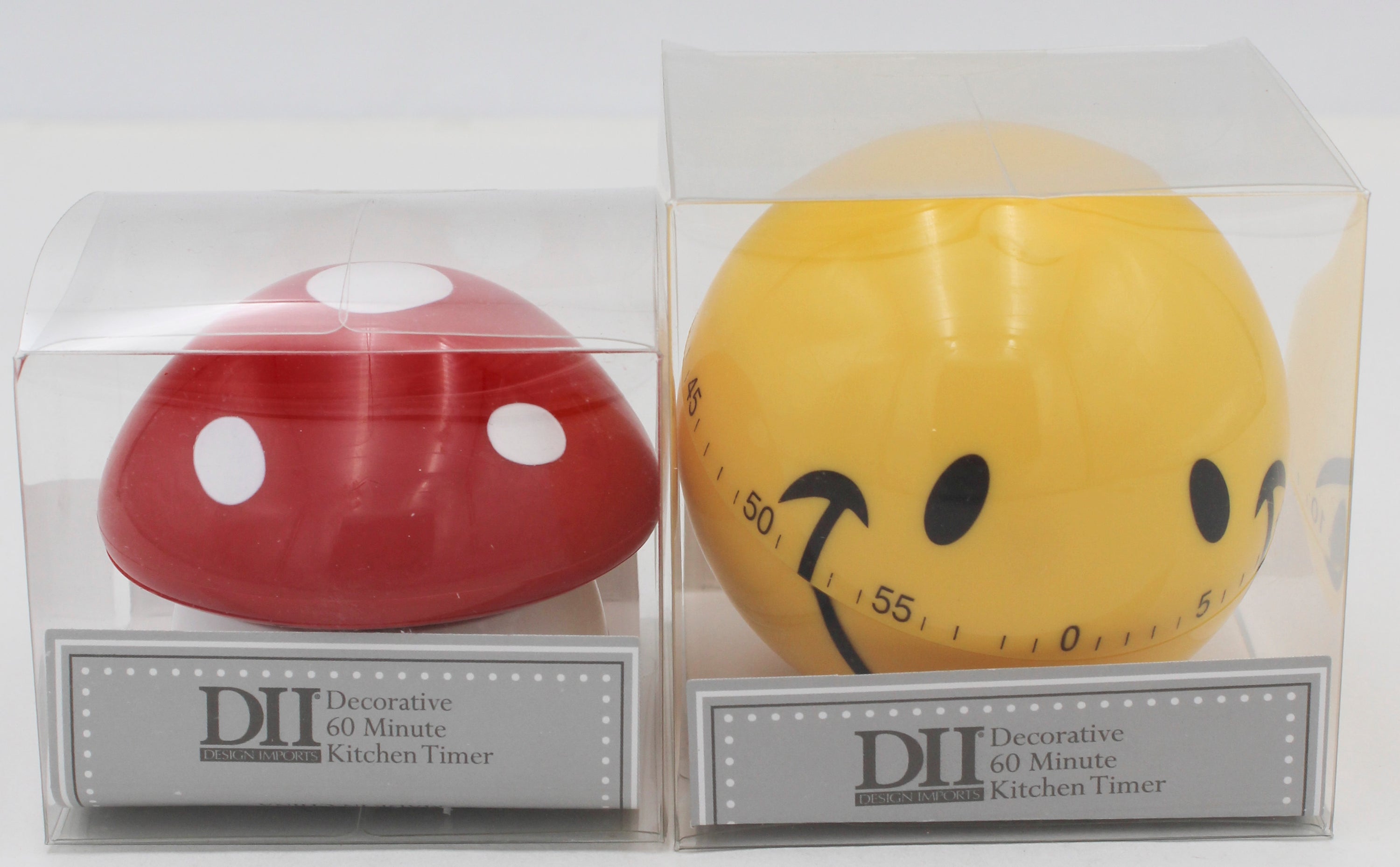 ASST KITCHEN TIMERS - SMILEY FACE AND MUSHROOM