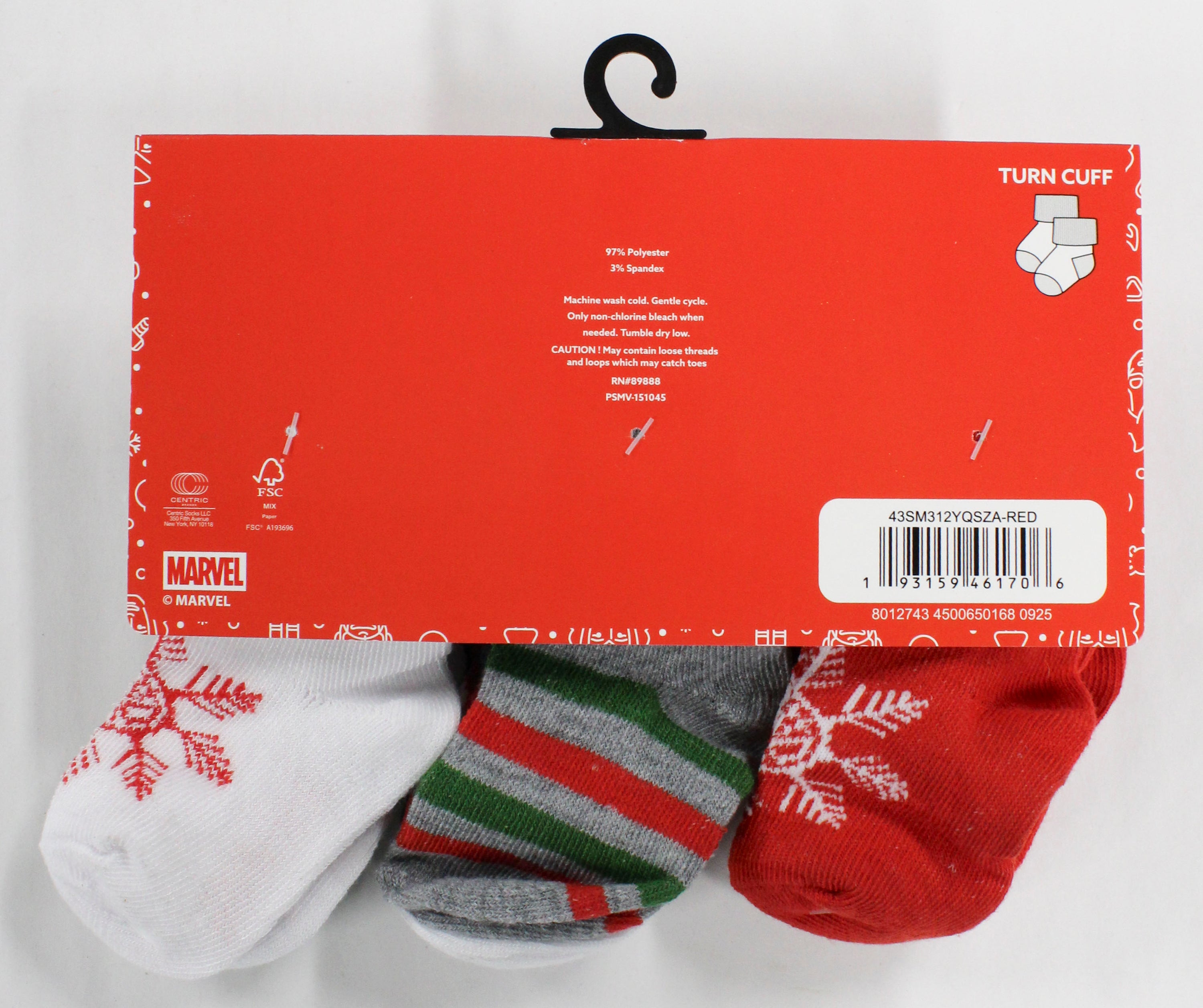 6pk 6-12m SPIDERMAN WEB CRAWLER TURN CUFF SOCKS