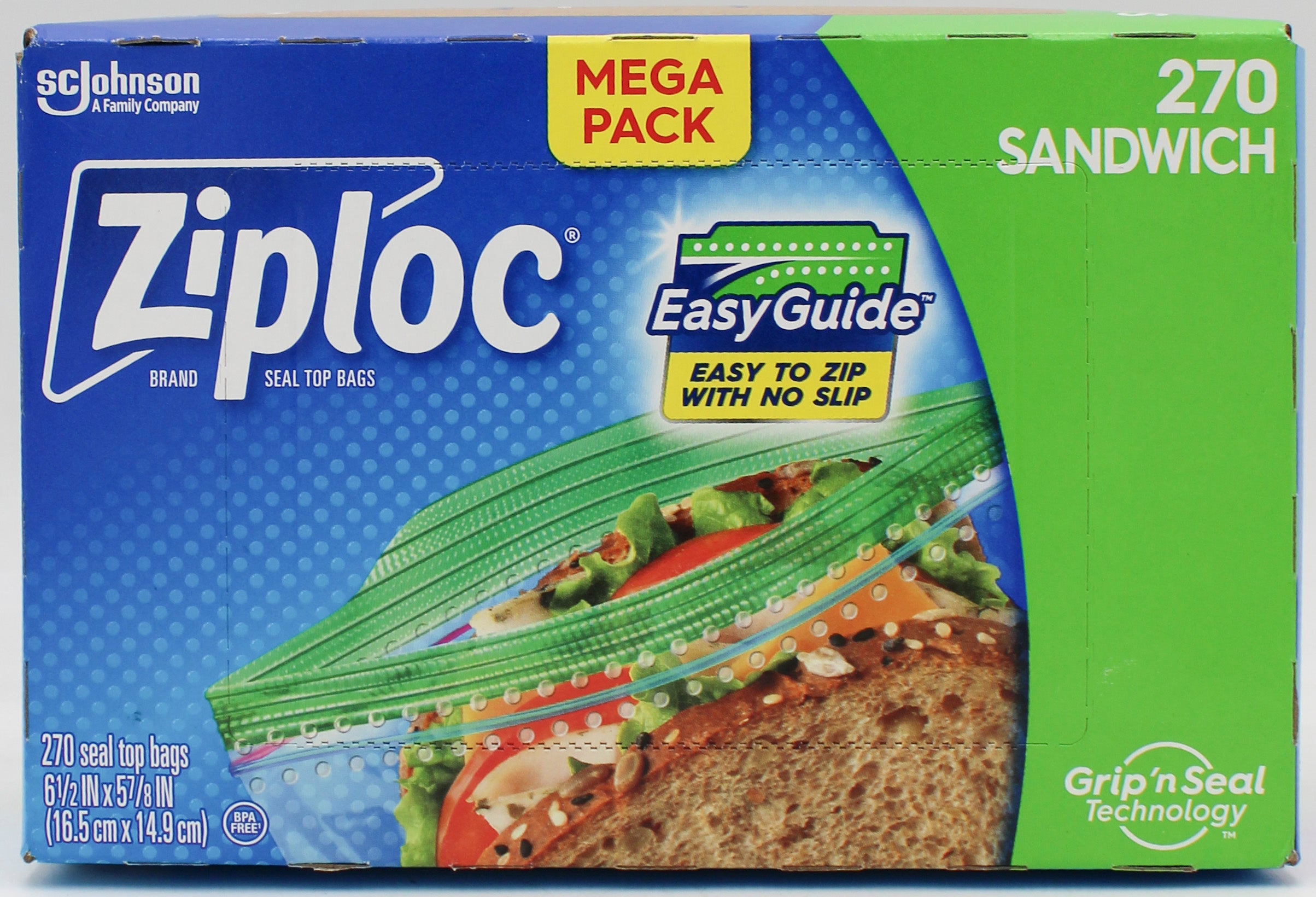 SP ZIPLOC BAG SEAL TOP 270CT SANDWICH