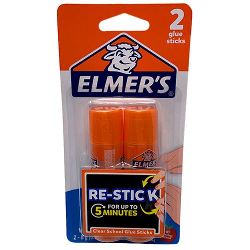 RE-STICK SCHOOL GLUE STCK .28oz/2PK.