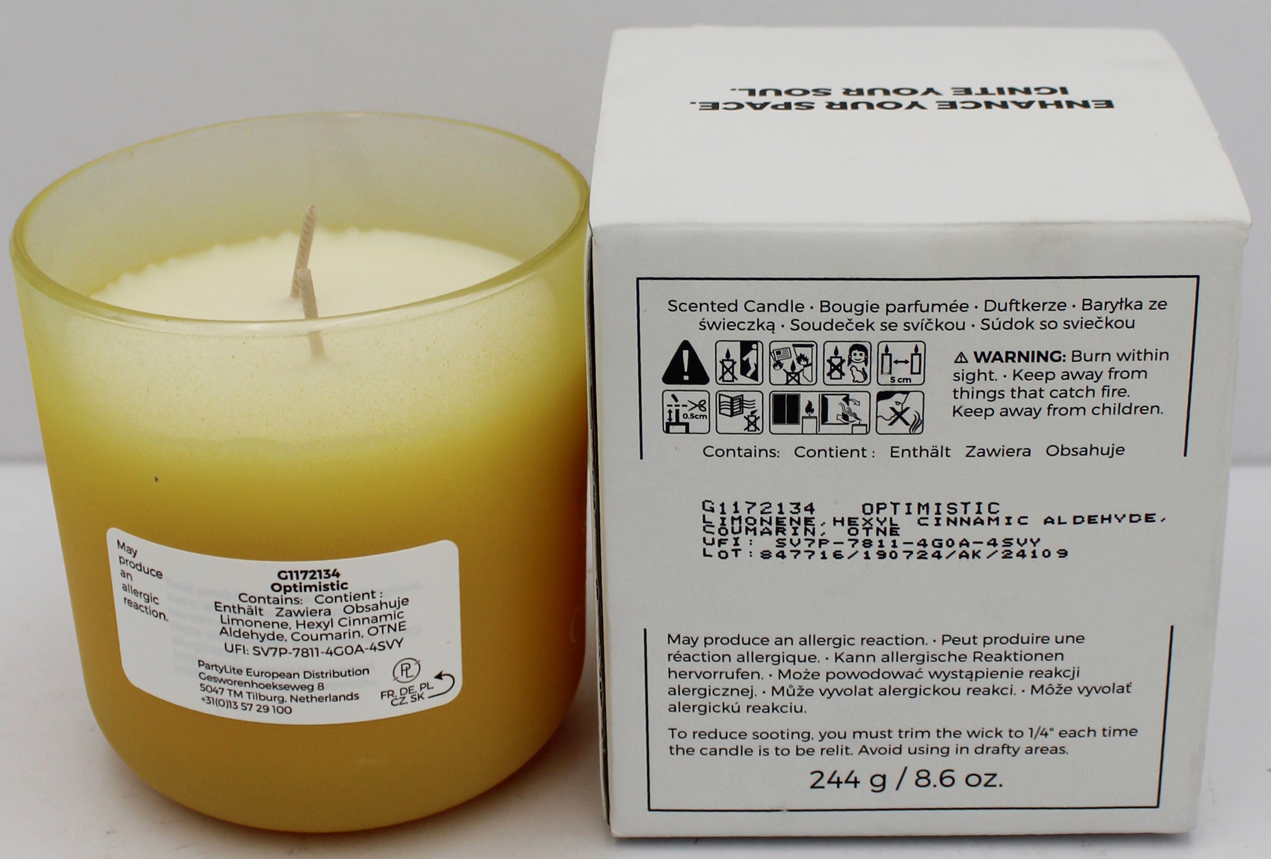 PARTYLITE OPTIMISTIC OMBRE JAR CANDLE (MOOD) 8.6oz