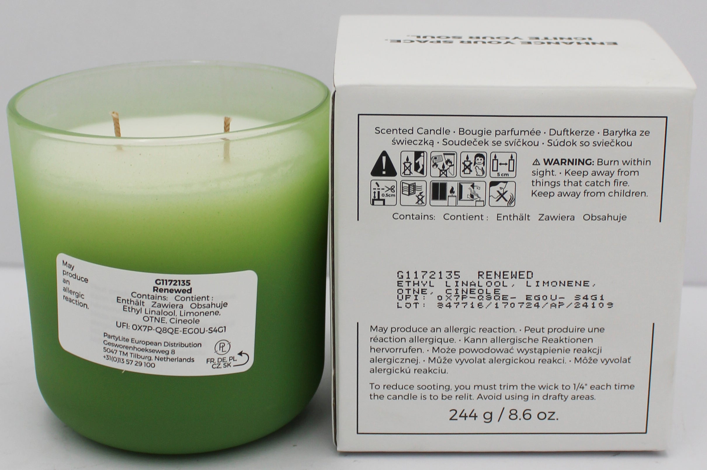 PARTYLITE RENEWED OMBRE JAR CANDLE (MOOD) 8.6oz