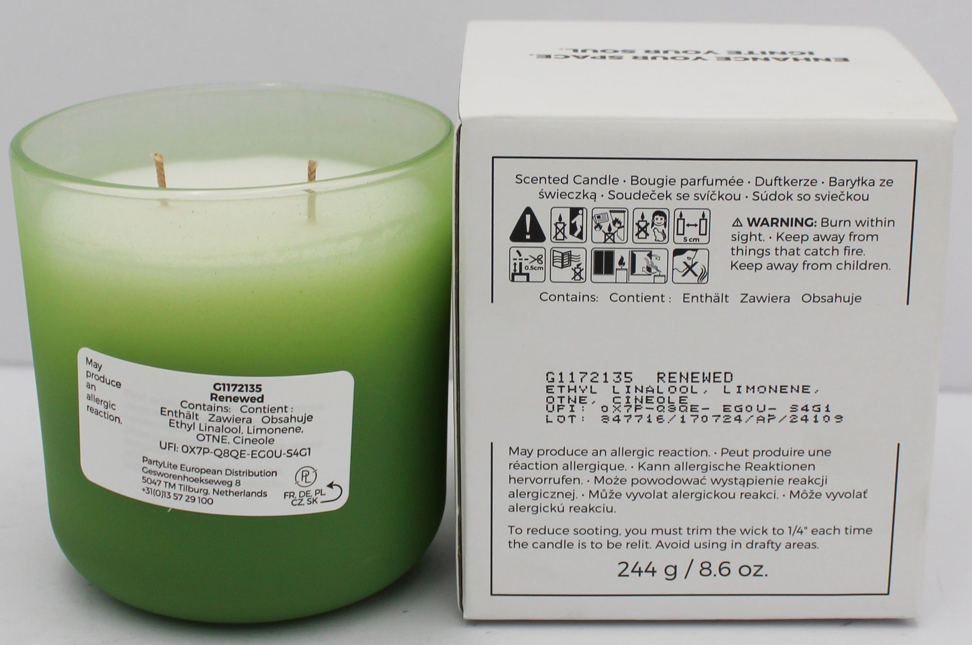 PARTYLITE RENEWED OMBRE JAR CANDLE (MOOD) 8.6oz