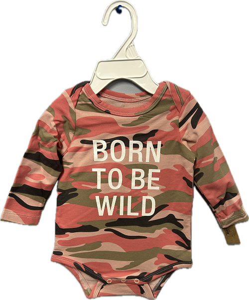 BORN TO BE WILD ONESIE 3-6 MONTHS