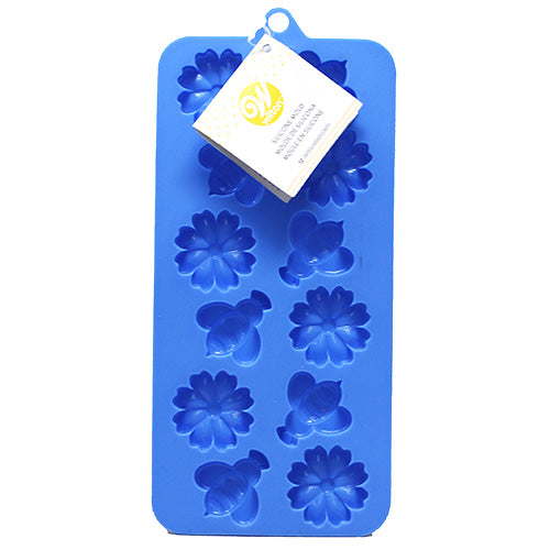 WILTON FLOWER/BEE SILICONE CANDY MOLD (12 CAVITY)