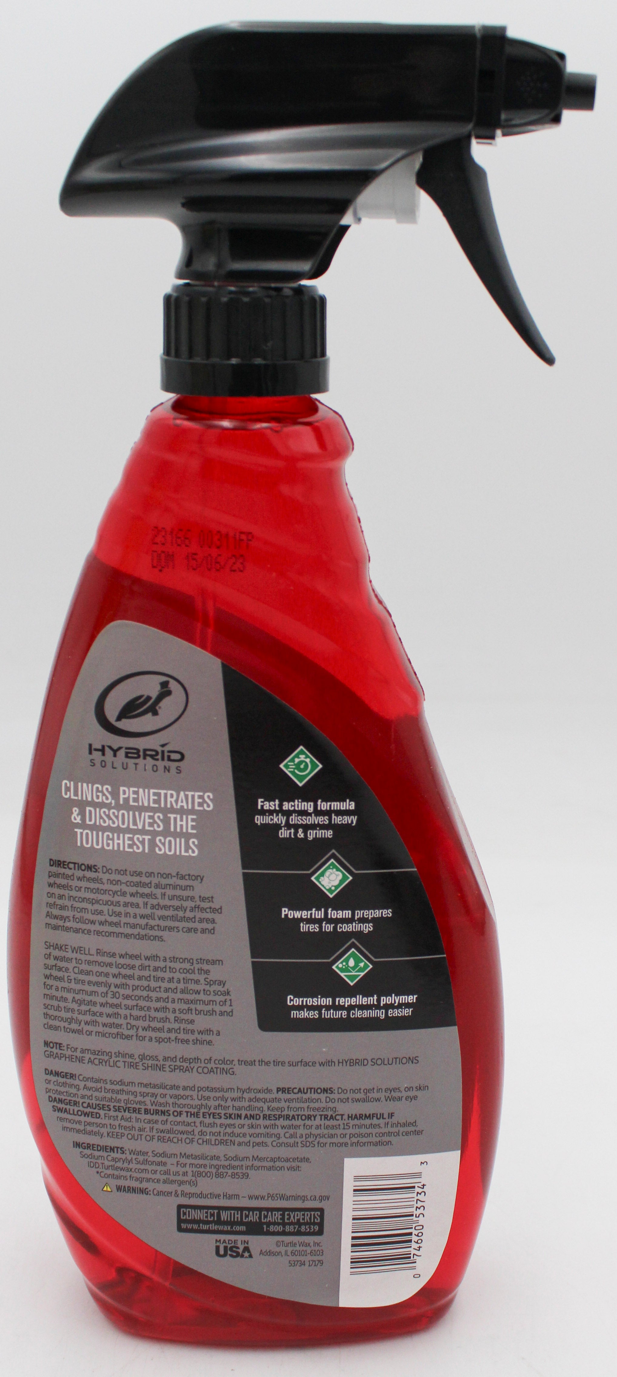 SP TURTLE WAX HYBRID SOLUTION HYPER FOAM WHEEL CLEANER & TIRE PREP 23oz