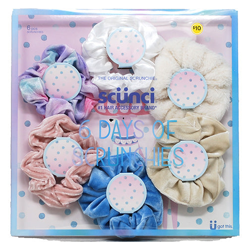 SCUNCI HAIR SCRUNCHIE 6PC GIFT SET($10)ASST/NI