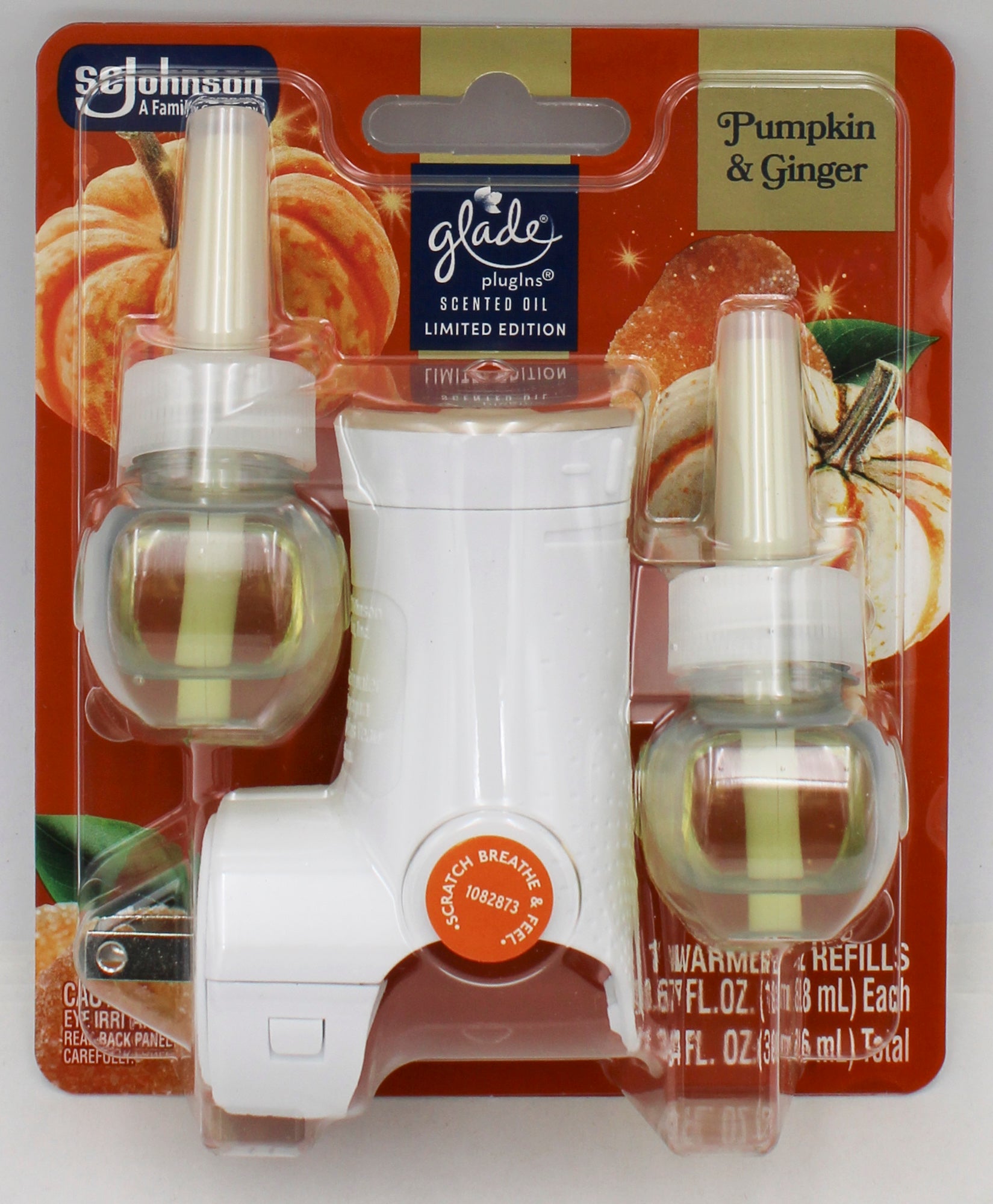 GLADE PLUGINS SCENTED OIL PUMPKIN & GINGER 2ct + WARMER 0.67floz US