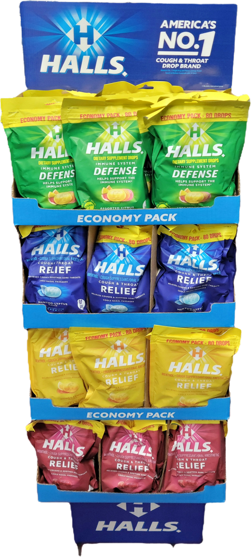 HALLS DEFENSE ECONOMY 60PC BAG FLOORSTAND EXP 11/10/25
