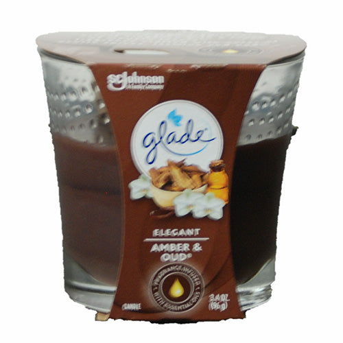 GLADE CANDLE 3.4OZ-ELEGANT AMBER&OUD.