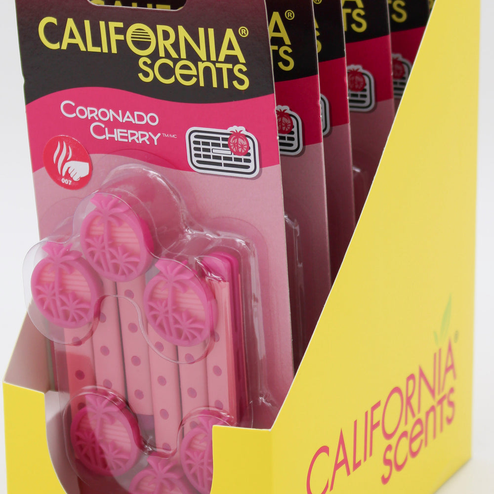 CALIFORNIA SCENTS! CORONADO CHERRY VENT STICKS CAR AIR FRESHENER - (6-PACK) NI
