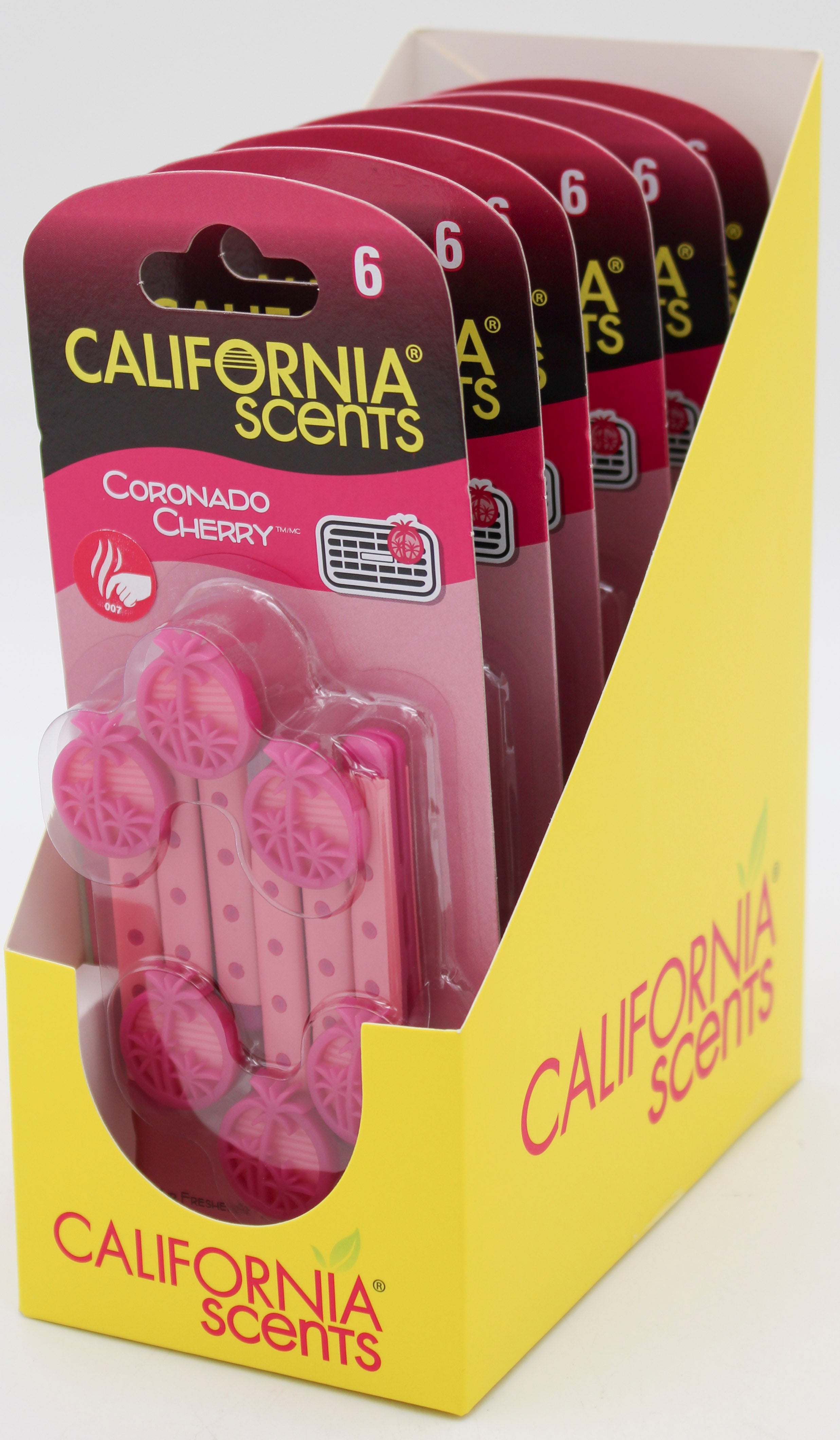 CALIFORNIA SCENTS! CORONADO CHERRY VENT STICKS CAR AIR FRESHENER - (6-PACK) NI