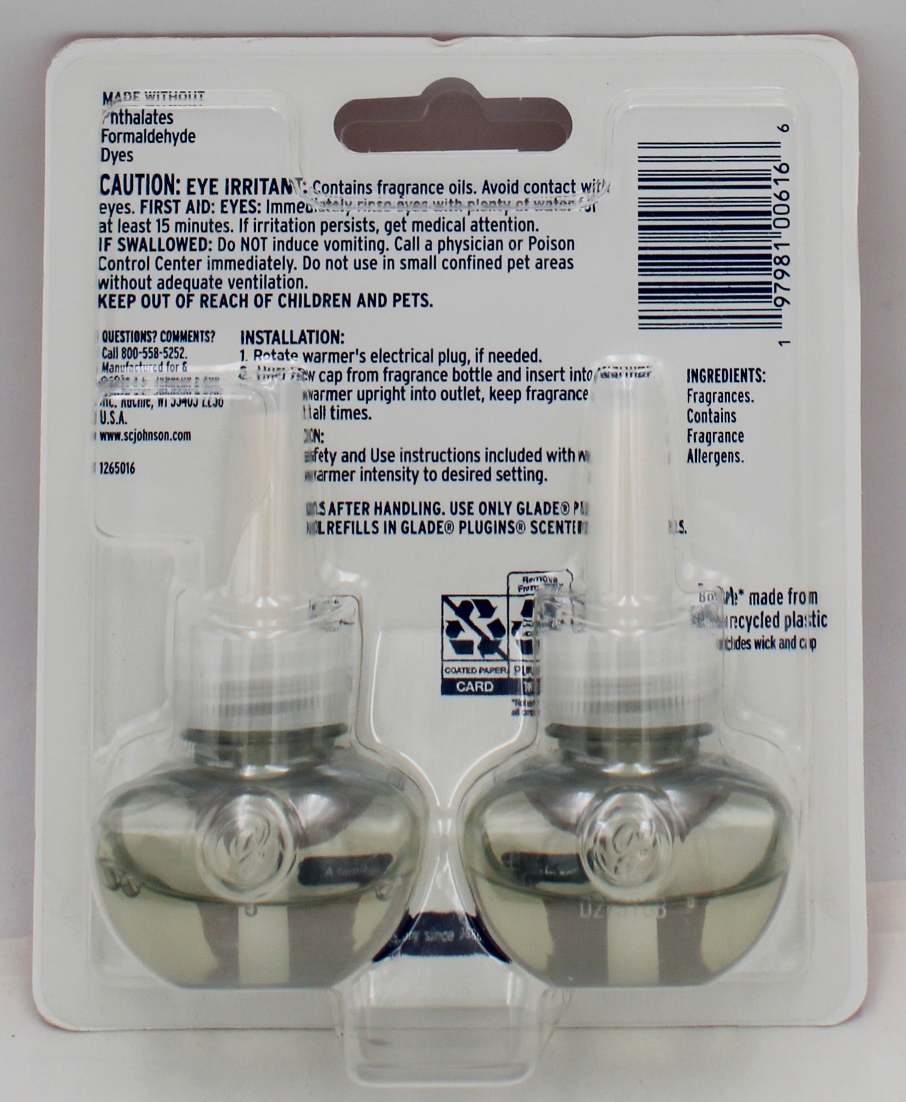 SP GLADE PLUGINS SCENTED OIL 2REFILLS 1.34oz BERRY GUMMY BEARS