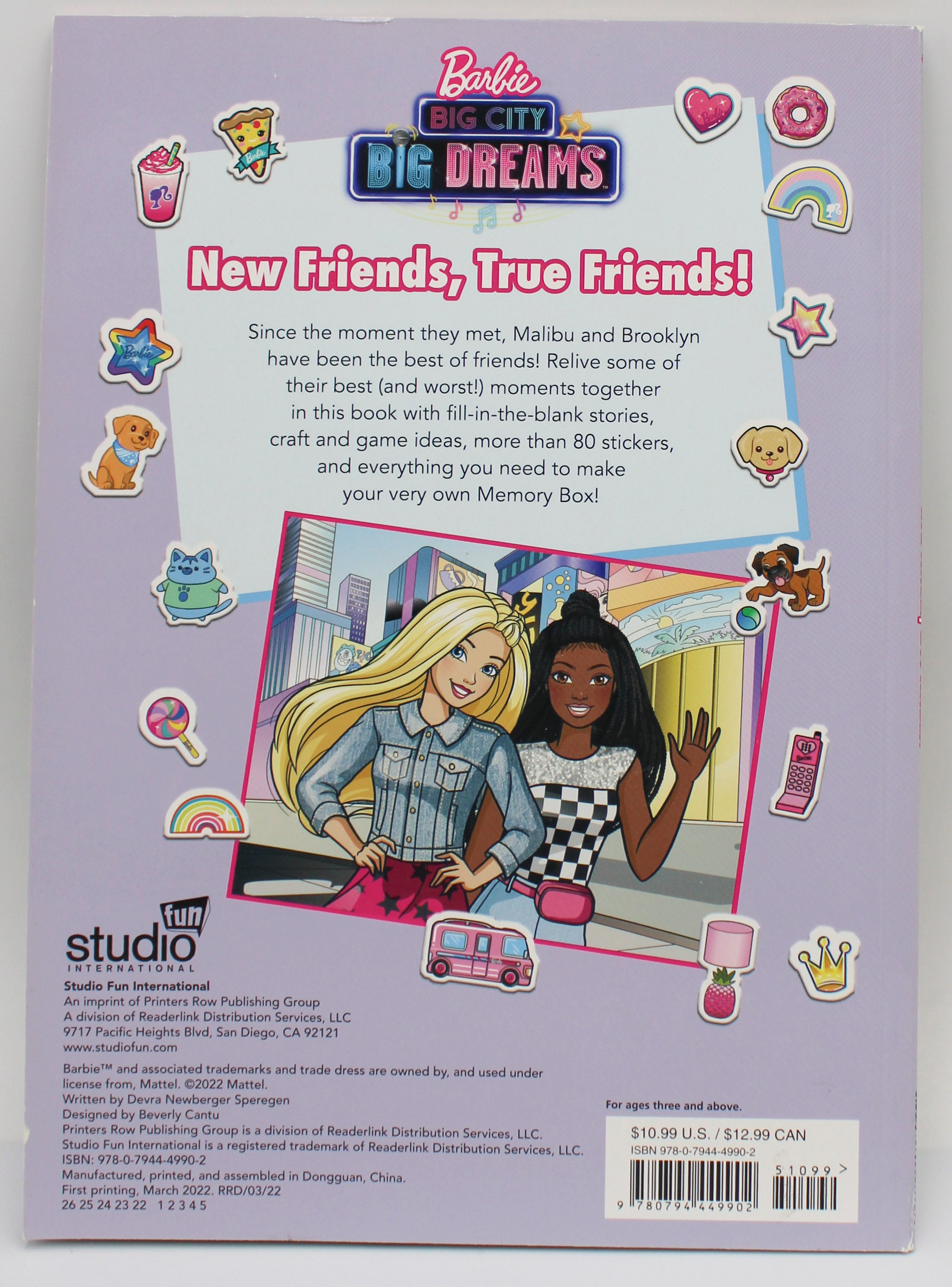 Barbie Big City Big Dreams Paperback Book with Stickers, 32pg