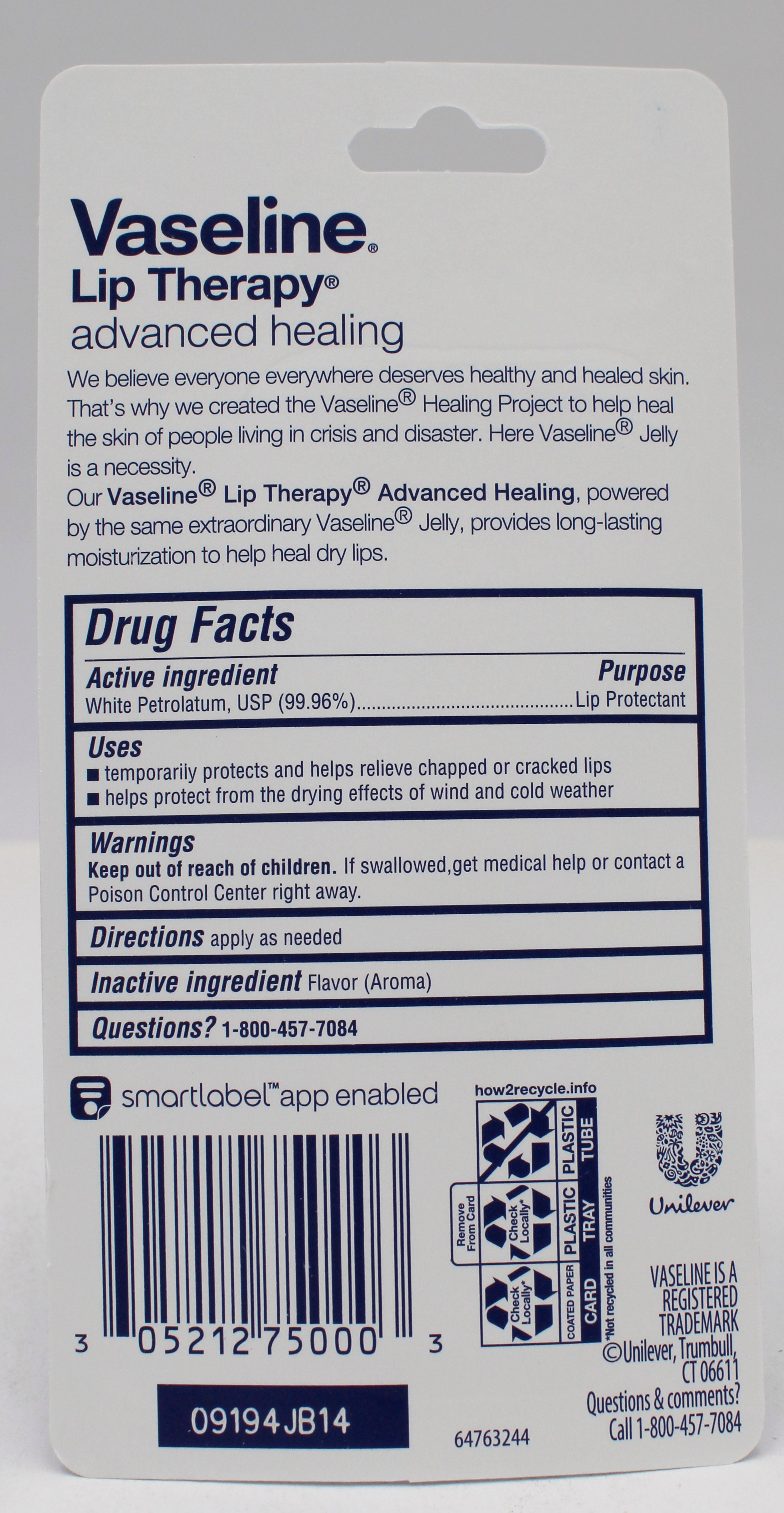 VASELINE LIP THERAPY ADVANCED HEALING FORMULA 0.35oz