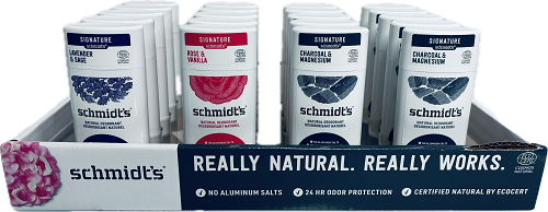 SCHMIDT'S  DEODORANT STICK  20CT 2.65oz ASSORTED DISPLAY
