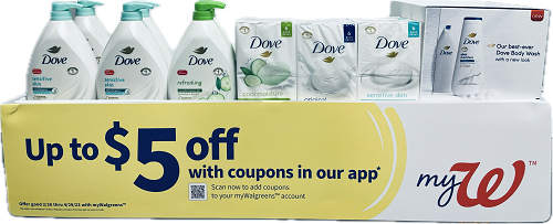 DOVE BODY WASH/BAR SOAP 12CT ASSORTED COUNTER DISPLAY