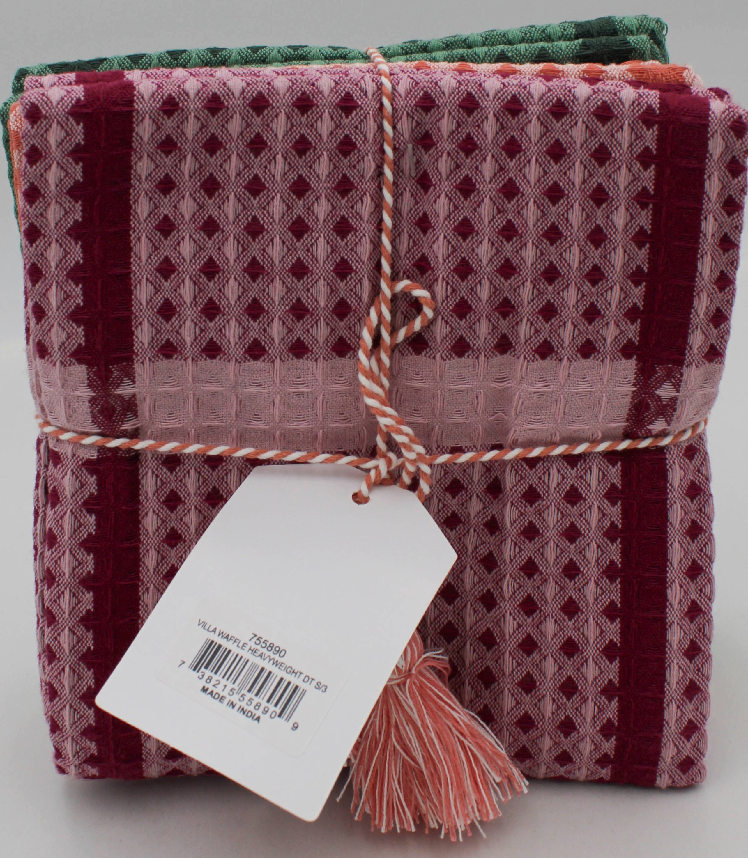 SET OF 3 DISHTOWELS - WAFFLE KNIT