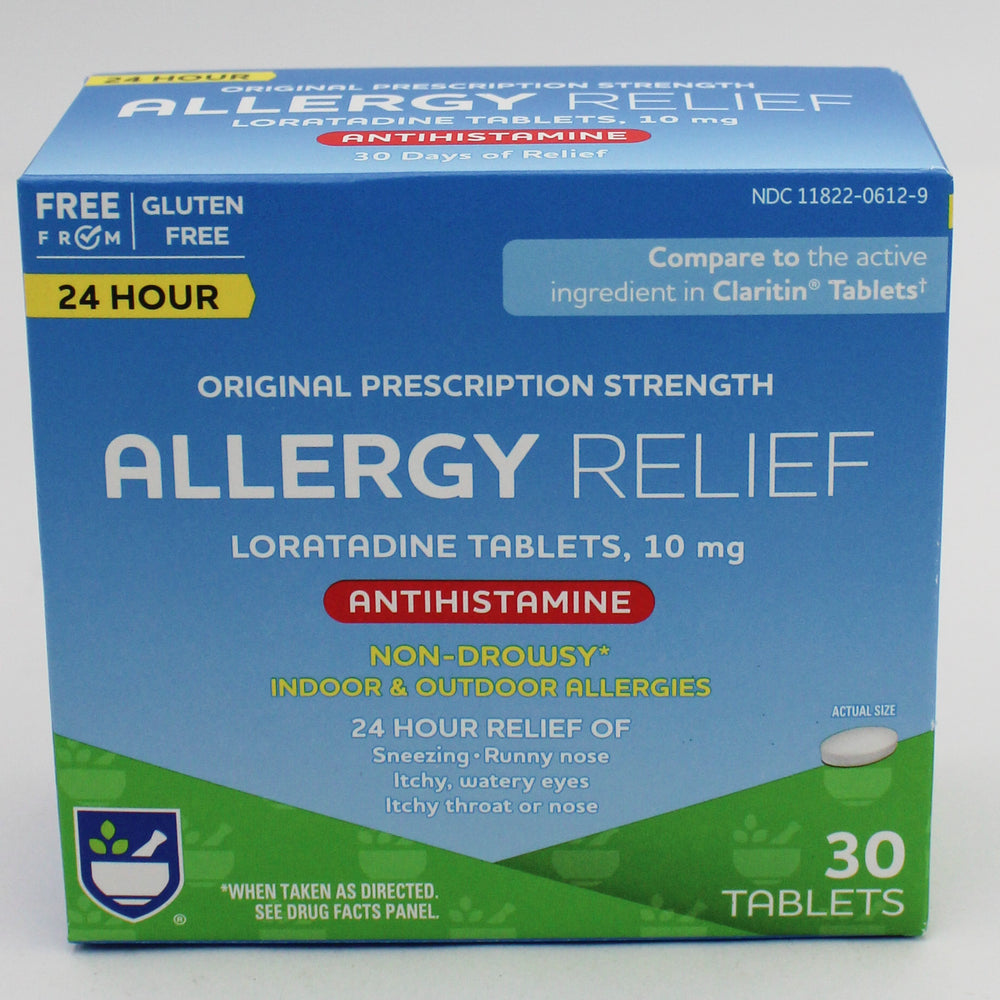 RITE AID 24HR ALLERGY RELIEF ANTHISTAMINE TABLETS 30ct EXP 12/31/2026 COMPARES TO Claritin