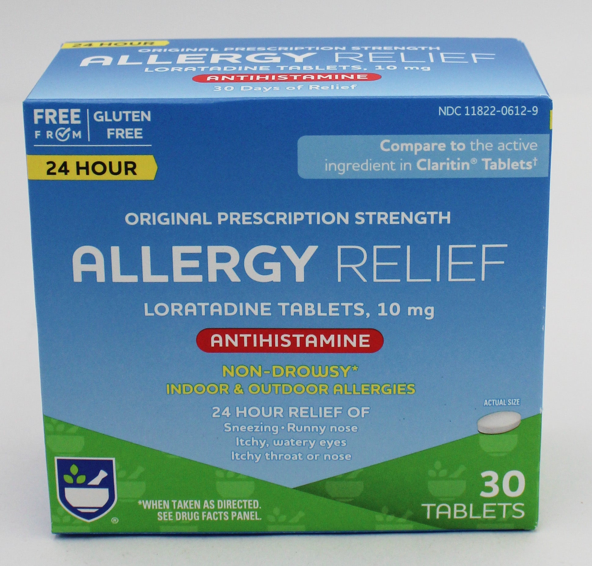 RITE AID 24HR ALLERGY RELIEF ANTHISTAMINE TABLETS 30ct EXP 12/31/2026 COMPARES TO Claritin