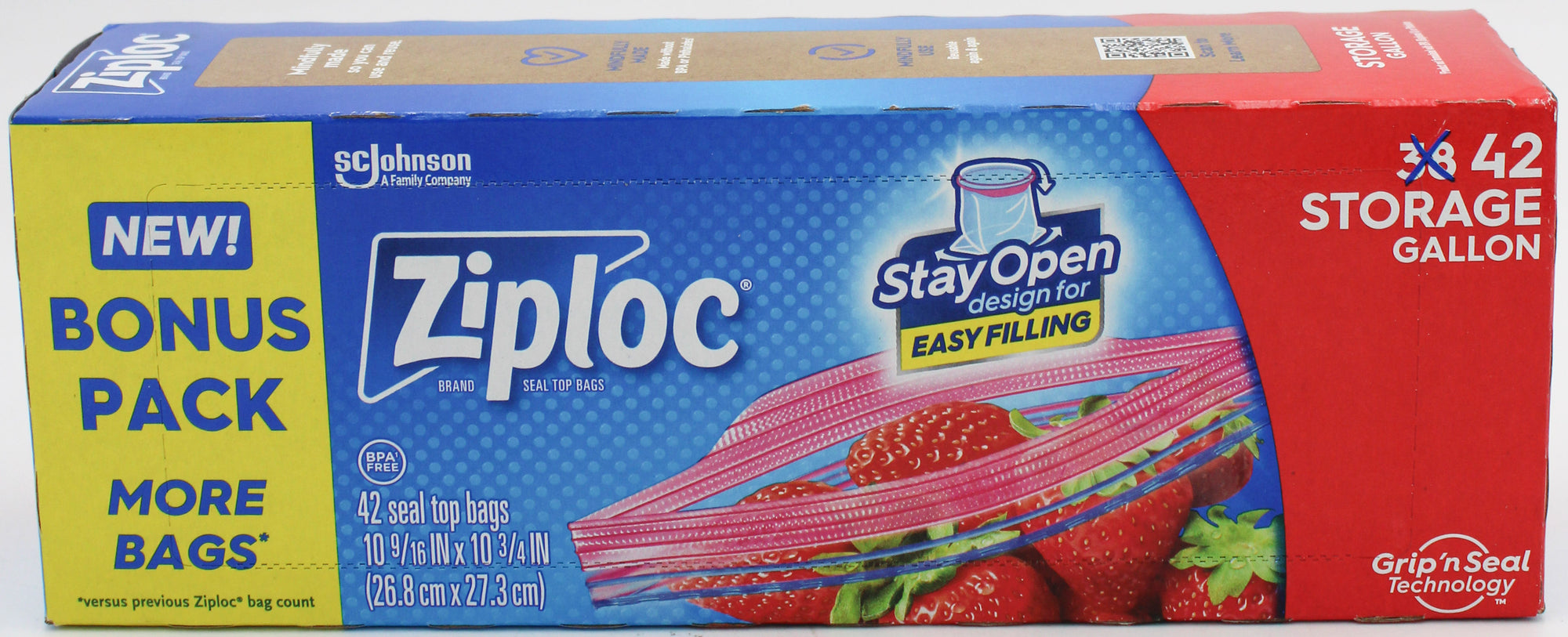 SP ZIPLOC BAG STORAGE 42CT GALLON