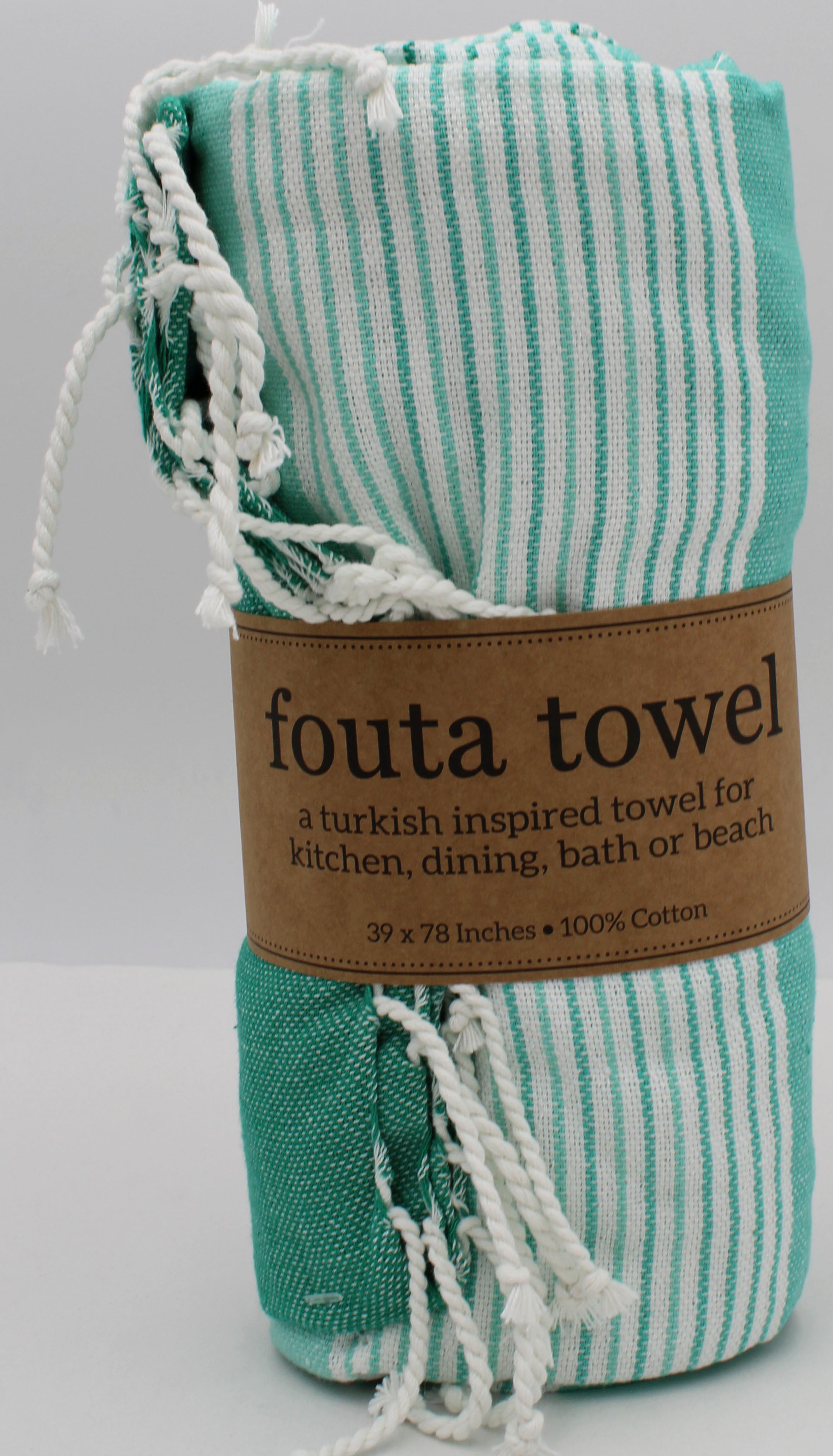 TOWEL - AQUA STRIPE LARGE
