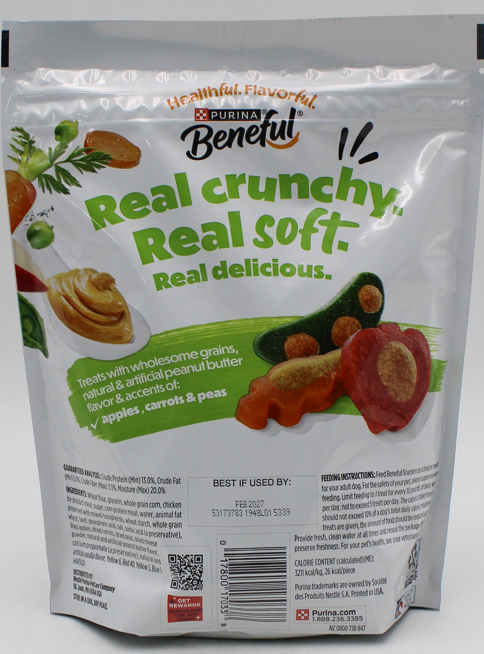 PURINA BENEFUL BAKED SNACKERS PEANUT BUTTER 22oz BB 02.28.2027 NI