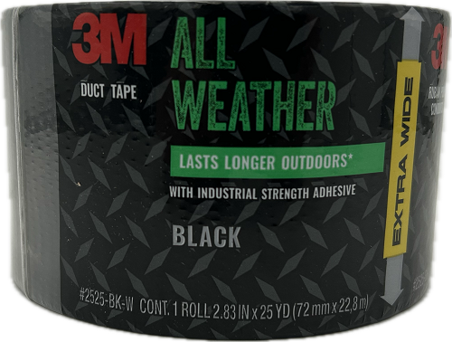 3M SUPER TOUGH ALL WEATHER BLACK DUCT TAPE 2.83in X 25yd