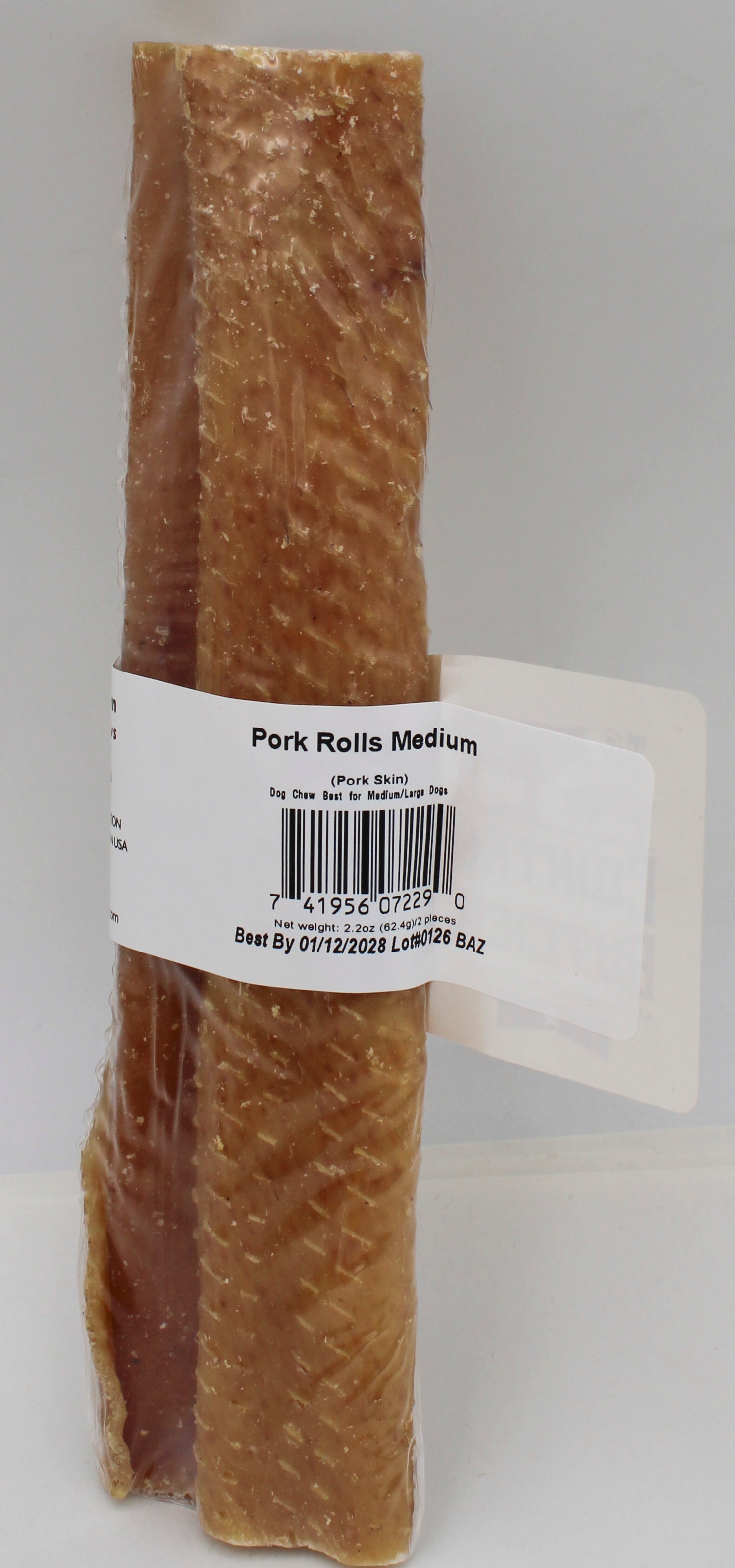 THE COUNTRY BUTCHER NATURAL DOG CHEWS PORK ROLLS 2CT MEDIUM 2.2oz BB 1/12/2028